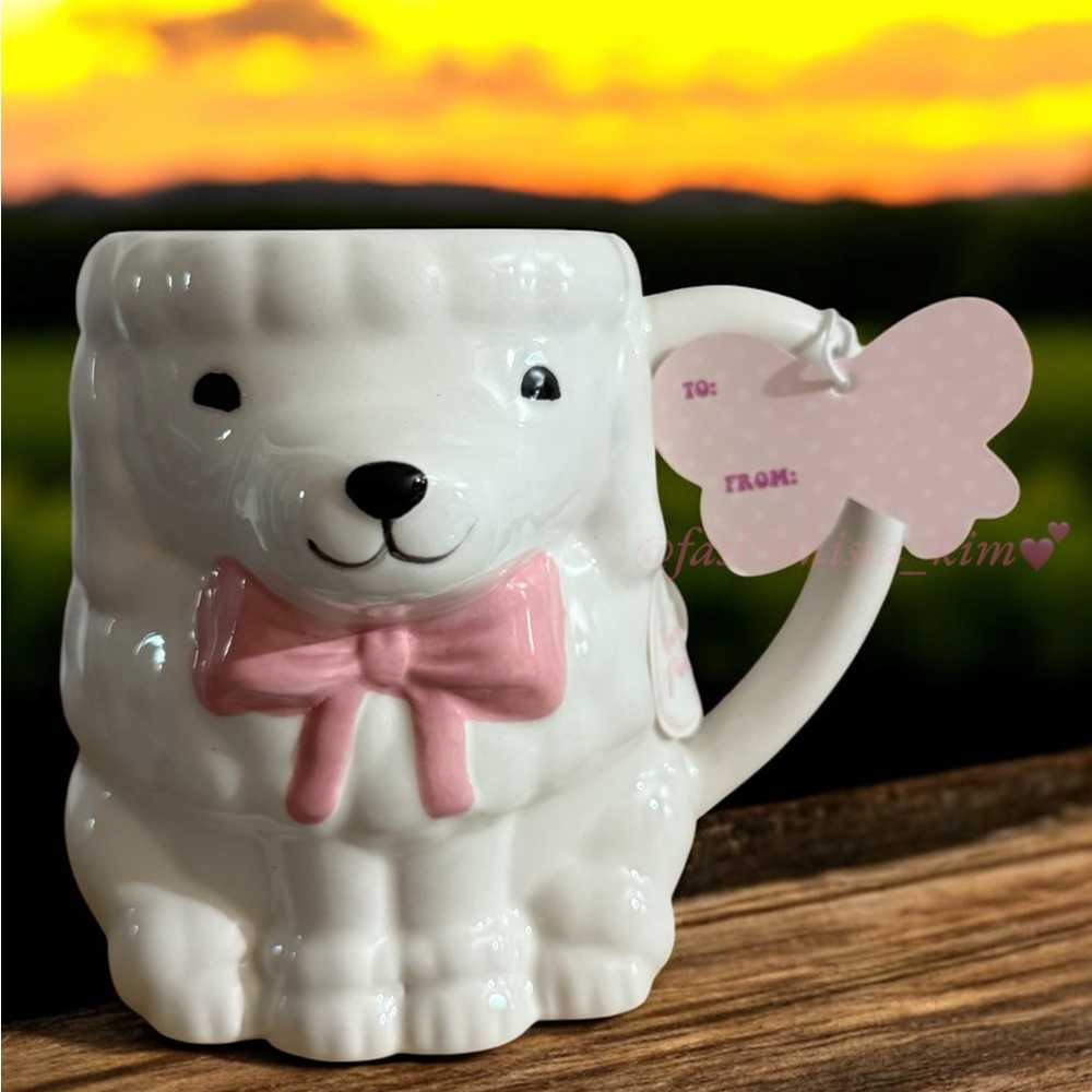 Sheffield Home White Poodle Mug w/ Pink Bow – Adorable & Chic! NWT